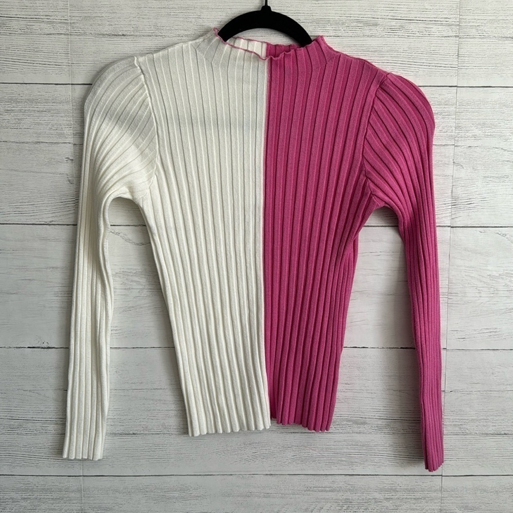 Forever 21 Pink & White Ribbed Long Sleeve | SIZE 11/12